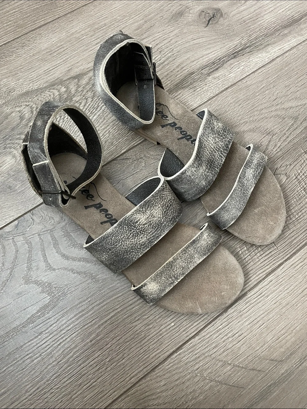 Free People Distressed Rustic Strappy Gladiator Sandals Sz:36